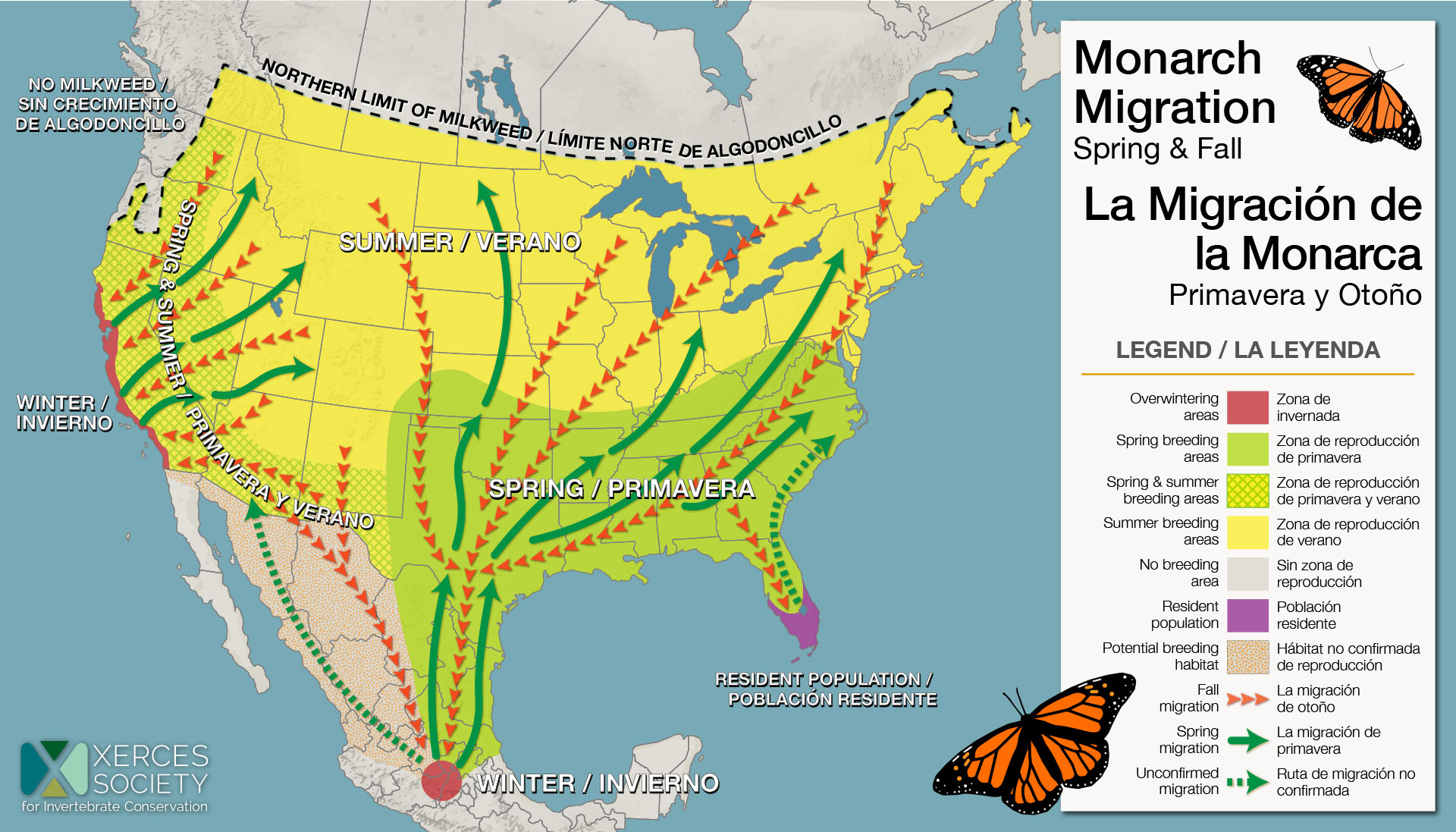 Monarch Butterfly Migration Map